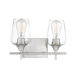 Octave 2-Light Bathroom Vanity Light in Satin Nickel
