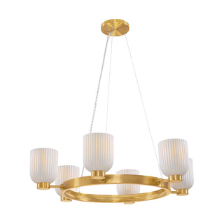 Isla Blanca 6-Light Chandelier in Warm Brass by Breegan Jane