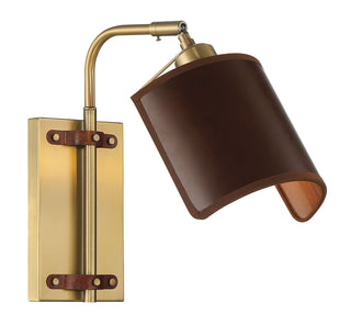 1-Light Adjustable Wall Sconce in Natural Brass