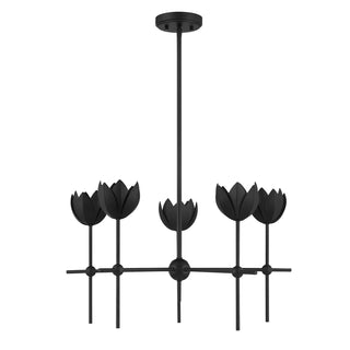 5-Light Chandelier in Matte Black