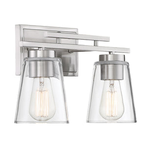 Calhoun 2-Light Bathroom Vanity Light in Satin Nickel