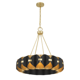 Pelham 16-Light Chandelier in Black Cashmere and True Gold