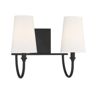 Cameron 2-Light Bathroom Vanity Light in Matte Black