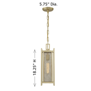 Jacobs 1-Light Outdoor Hanging Lantern in Serene Brass
