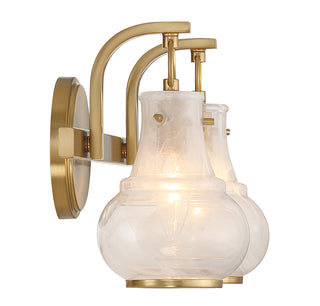 Adams 2-Light Bathroom Vanity Light in Warm Brass
