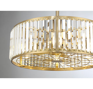 Janus 6-Light Fan D'Lier in Warm Brass