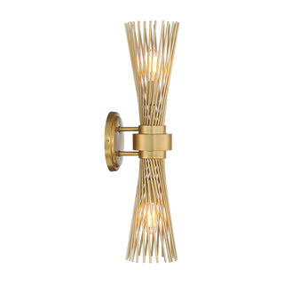 Longfellow 2-Light Wall Sconce in Burnished Brass