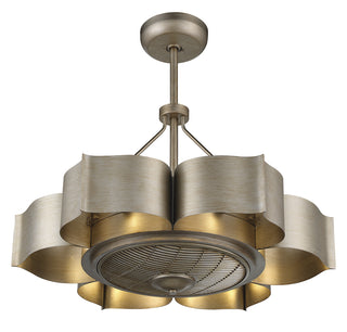 Stockholm 6-Light Fan D'Lier in Silver Patina