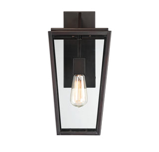 Milton 1-Light Outdoor Wall Lantern in English Bronze