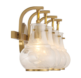 Adams 4-Light Bathroom Vanity Light in Warm Brass
