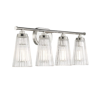 Chantilly 4-Light Bathroom Vanity Light in Polished Nickel