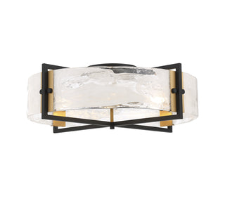 Hayward 4-Light Ceiling Light in Matte Black with Warm Brass Accents