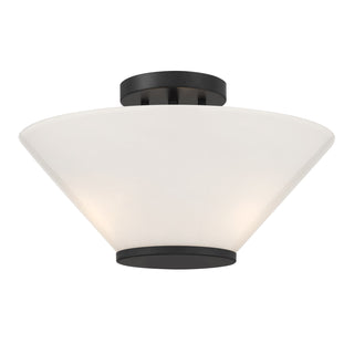 Blair 3-Light Convertible Semi-Flush or Pendant in Matte Black