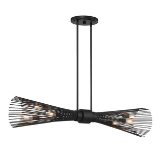 Longfellow 6-Light Linear Chandelier in Matte Black