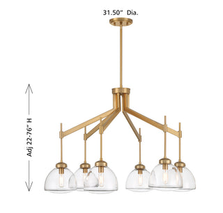 Corbin 6-Light Chandelier in Warm Brass