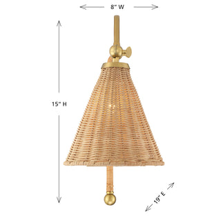 Linell 1-Light Wall Sconce in Warm Brass
