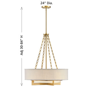 Brentwood 4-Light Pendant in Warm Brass