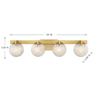 Darien 4-Light Bathroom Vanity Light in Warm Brass