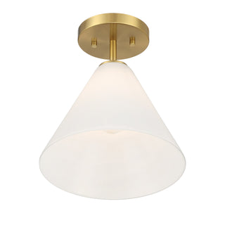 Blair 1-Light Mini-Pendant or Semi-Flush in Warm Brass