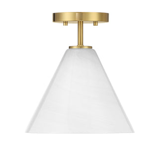Blair 1-Light Mini-Pendant or Semi-Flush in Warm Brass