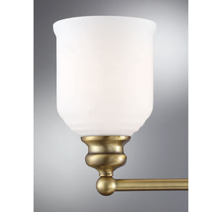 Melrose 3-Light Bathroom Vanity Light in Warm Brass