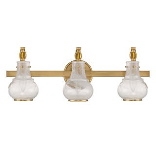 Adams 3-Light Bathroom Vanity Light in Warm Brass