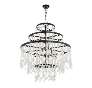 Luna 15-Light Chandelier in Matte Black