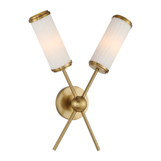 Denison 2-Light Wall Sconce in Warm Brass by Dann Foley