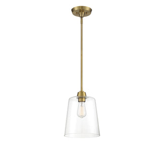 1-Light Pendant in Natural Brass