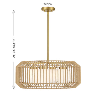 Pastis 4-Light Pendant in Warm Brass