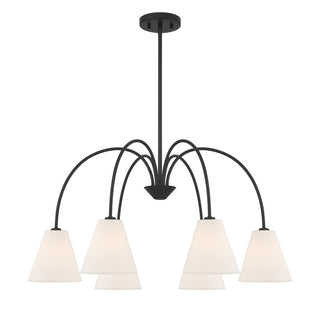 6-Light Chandelier in Matte Black