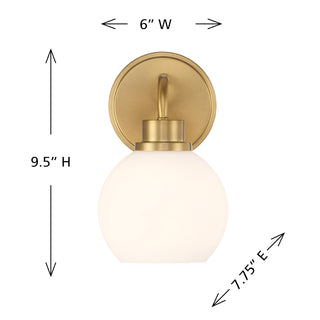 1-Light Wall Sconce in Natural Brass