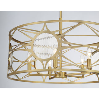 Balfour 5-Light Convertible Semi-Flush or Pendant in Warm Brass