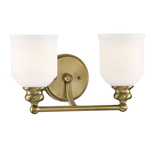 Melrose 2-Light Bathroom Vanity Light in Warm Brass