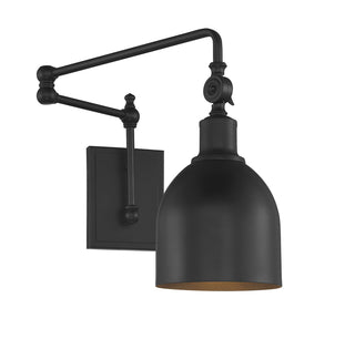 1-Light Adjustable Wall Sconce in Matte Black