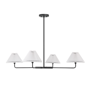 4-Light Chandelier in Matte Black