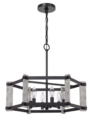 60W X 6 Rutland Hammered Metal Chandelier
