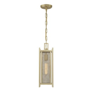 Jacobs 1-Light Outdoor Hanging Lantern in Serene Brass