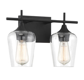 Octave 2-Light Bathroom Vanity Light in Black