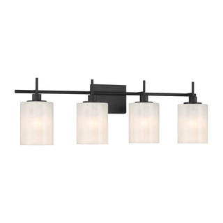 4-Light Bathroom Vanity Light in Matte Black