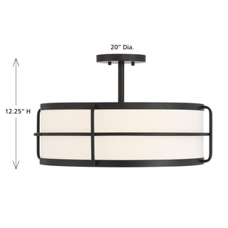 Chauncey 4-Light Ceiling Light in Matte Black