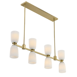 Baldwin 8-Light Linear Chandelier in Noble Brass