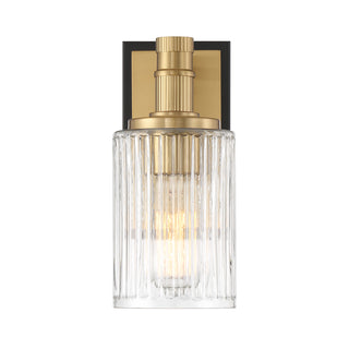 Concord 1-Light Wall Sconce in Matte Black with Warm Brass