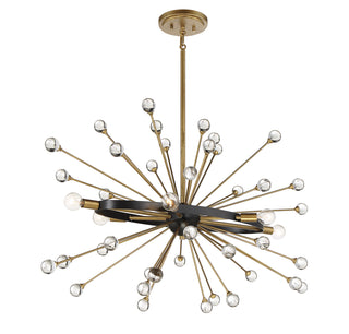 Ariel 6-Light Oval Chandelier in Como Black with Gold Accents