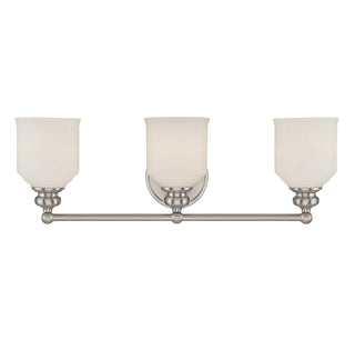 Melrose 3-Light Bathroom Vanity Light in Satin Nickel