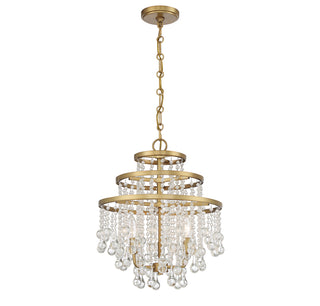 Luna 3-Light Mini Chandelier in Warm Brass