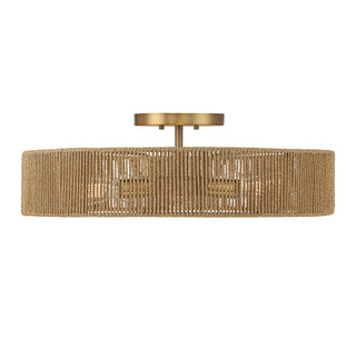 Ashe 5-Light Ceiling Light in Warm Brass and Rope