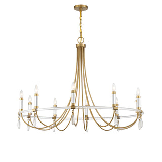 Mayfair 10-Light Chandelier in Warm Brass and Chrome
