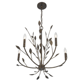 Laska 5-Light Chandelier in Enchanted Bronze by Breegan Jane