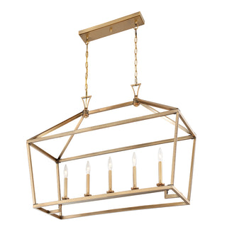 Townsend 5-Light Linear Chandelier in Warm Brass